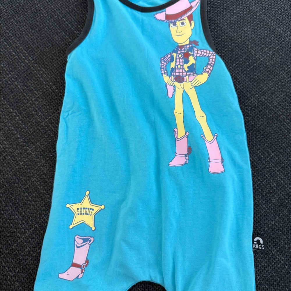 Unisex Toy Story pink and Blue Toy Story Romper with Cartoon Print - Picture 3 of 4